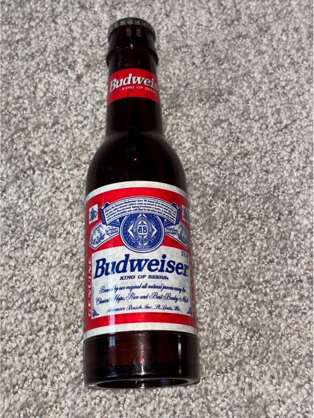 Vintage BUDWEISER BUTANE LIGHTER Beer Bottle - works - 7.5" tall